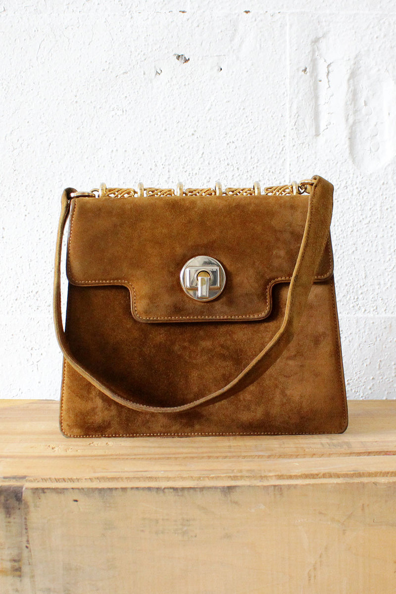 Vintage Gucci Toffee Suede Satchel