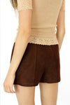 70s Suede High Waist Shorts S