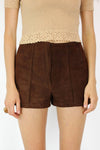 70s Suede High Waist Shorts S