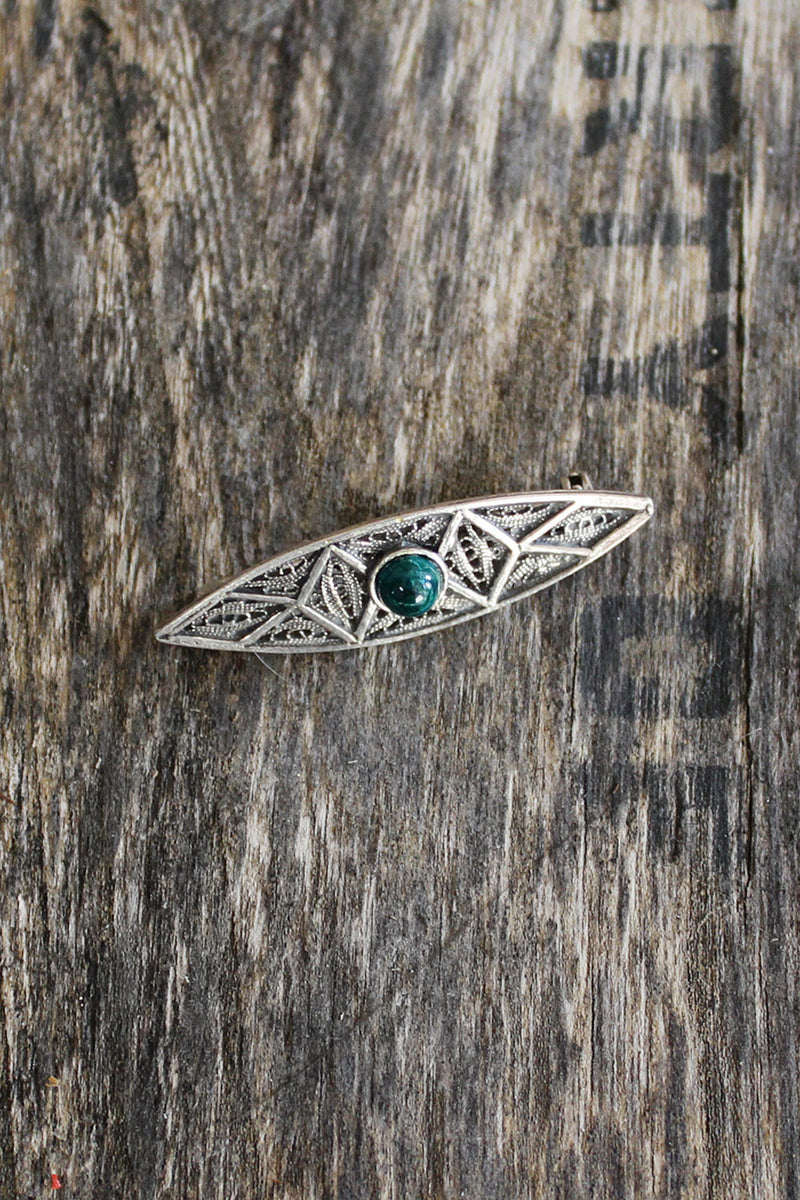 Sterling Malachite Pin