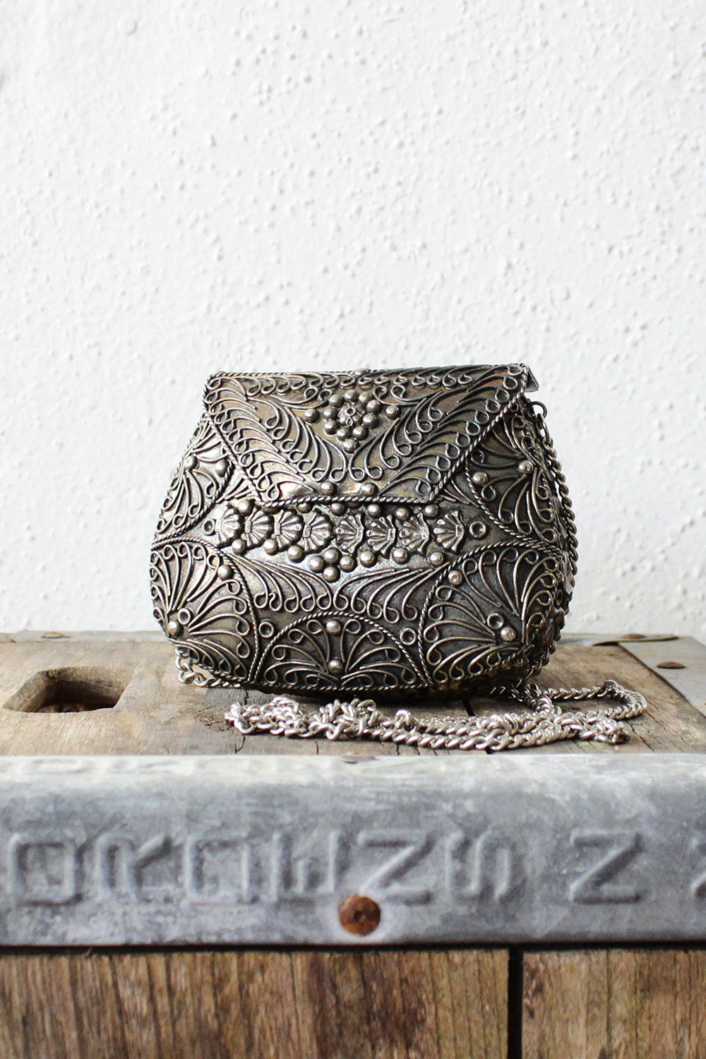 Filigree Metal Box Purse