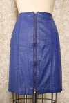 Blueberry Leather Zip Skirt XS