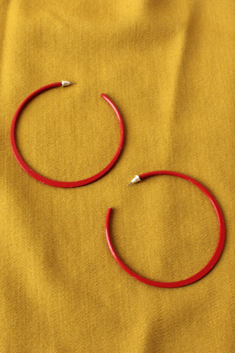 XL Red Enamel Hoops