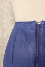 Blueberry Leather Zip Skirt XS