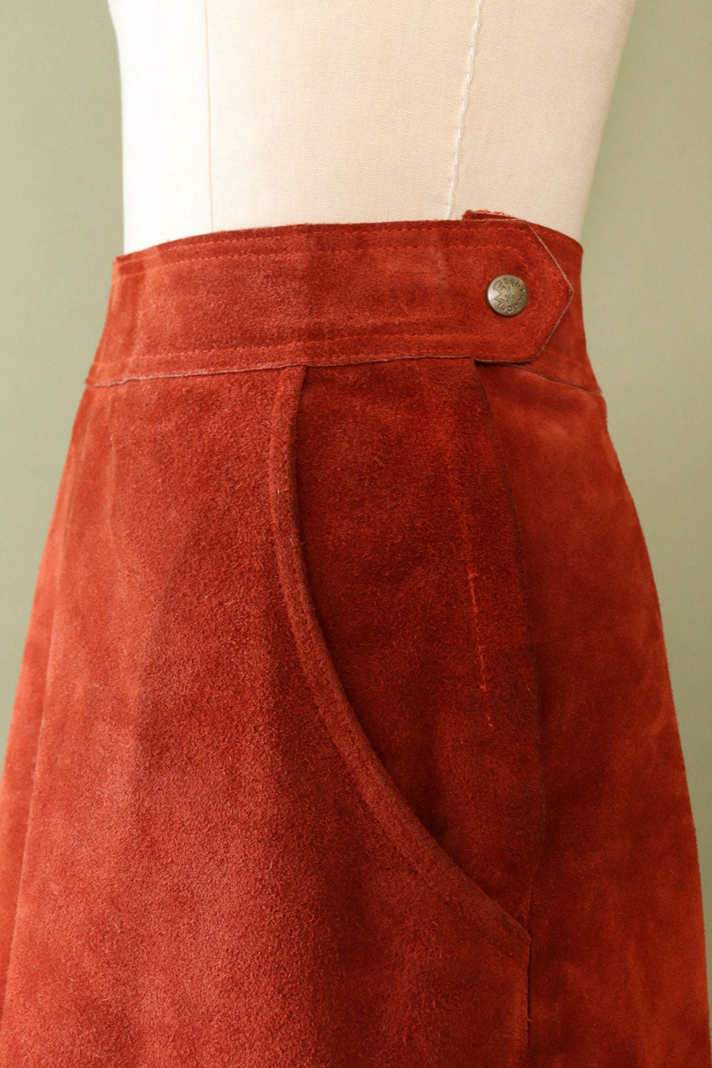 Rust Suede Pocket Skirt XS/S