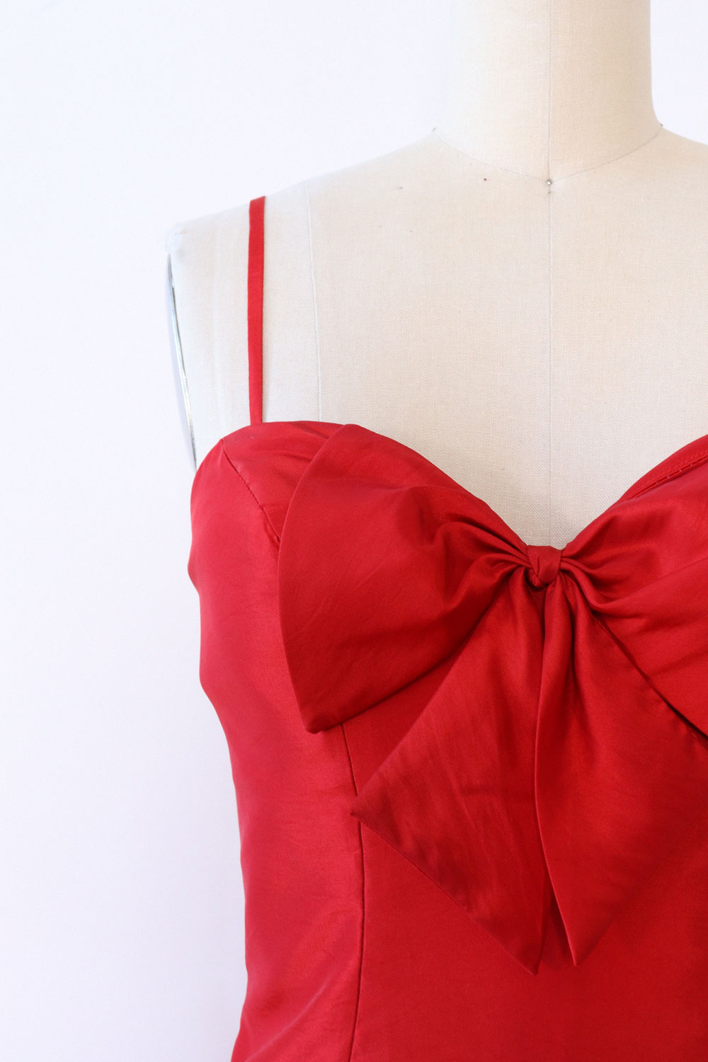 Red Silk Bubble Bustier Dress S