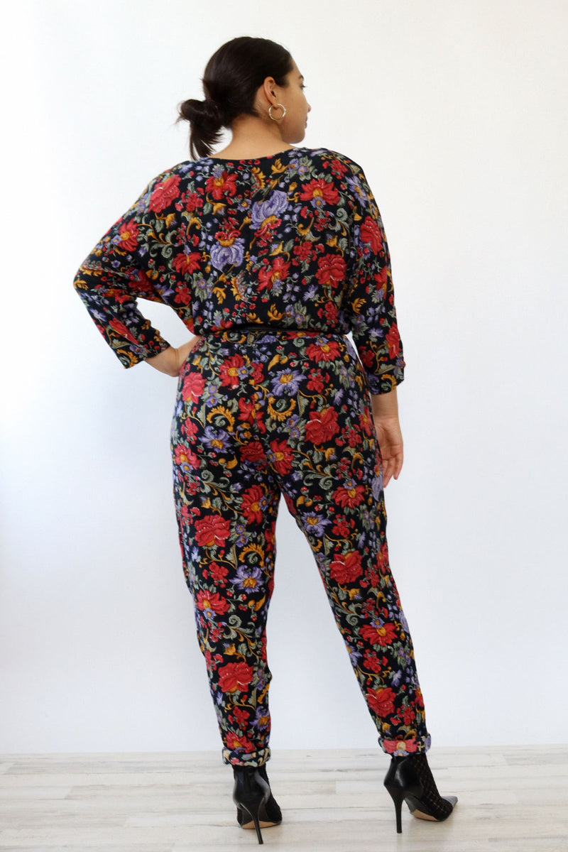 Beaded Moody Floral Jumpsuit M/L