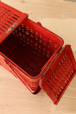 Japanese Lacquered Wood Basket Bag