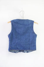 70s Crop Denim Vest S