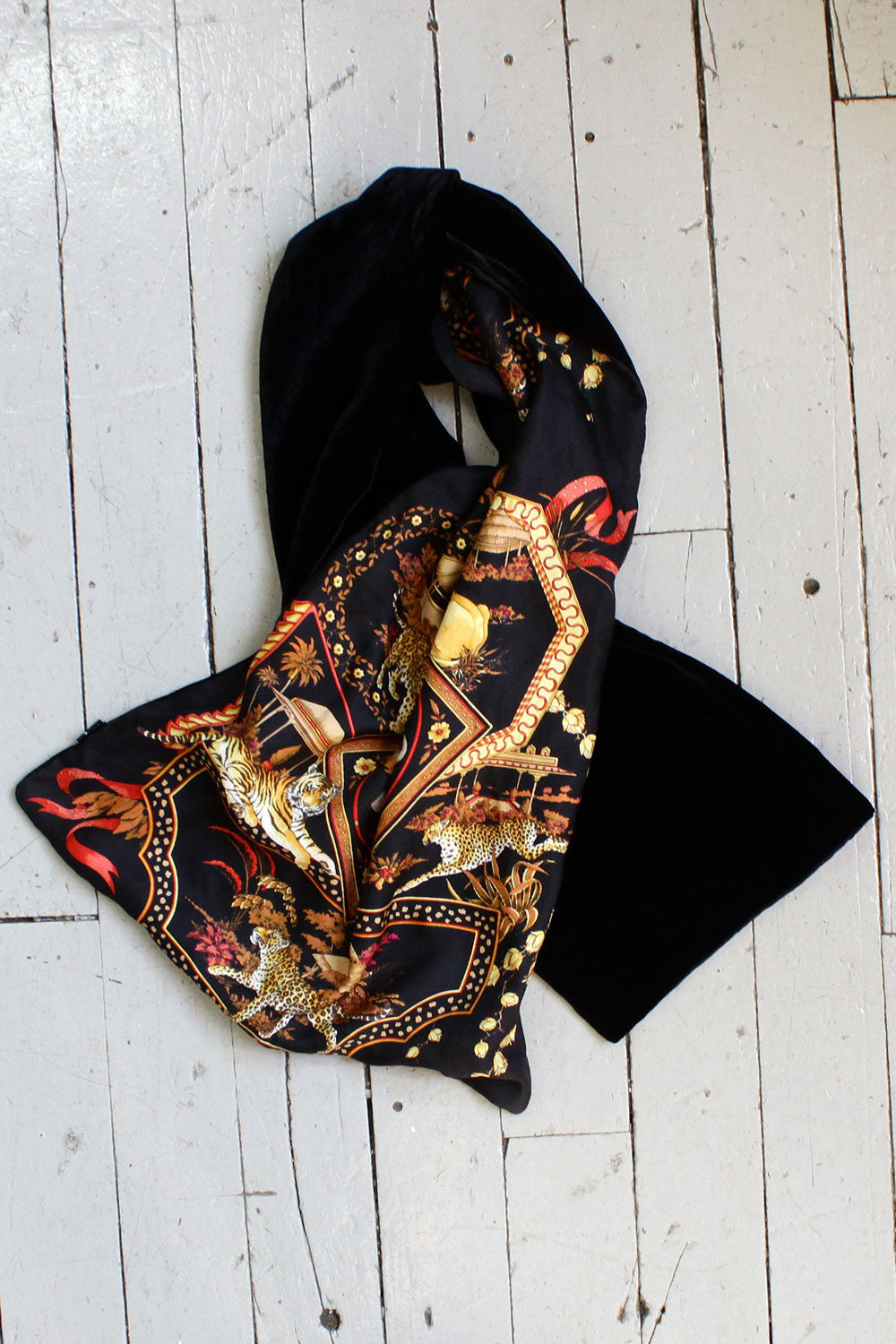 Ferragamo Velvet Animal Kingdom Stole