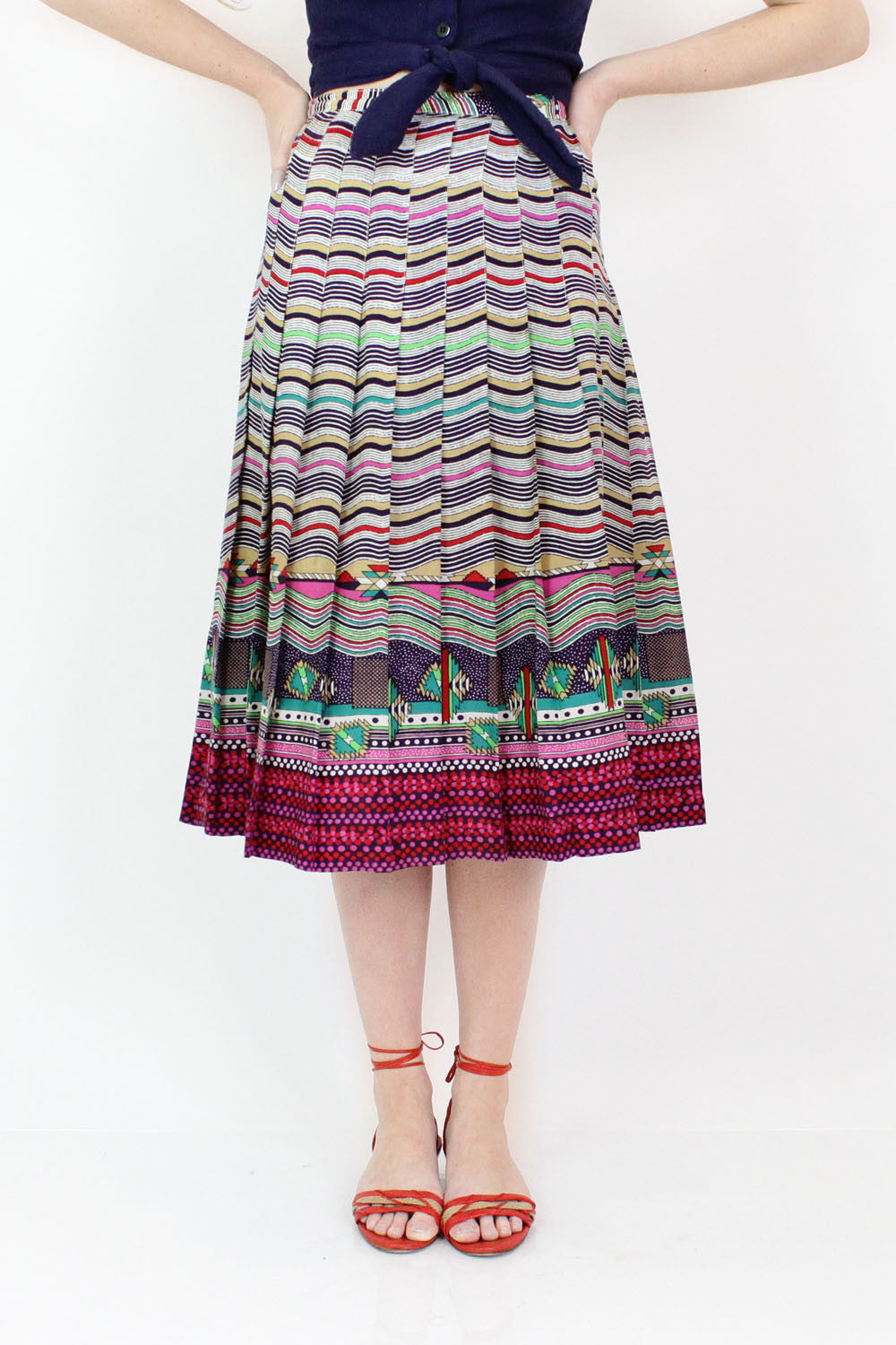 Sale / Mad Geometry Pleated Skirt M/L