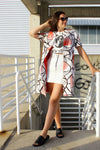 Geometric Fan Print Jacket S/M