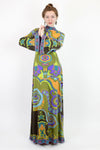 Leonard psychedelic oriental parisian maxi dress M/L