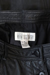 Black Leather Button Skirt L