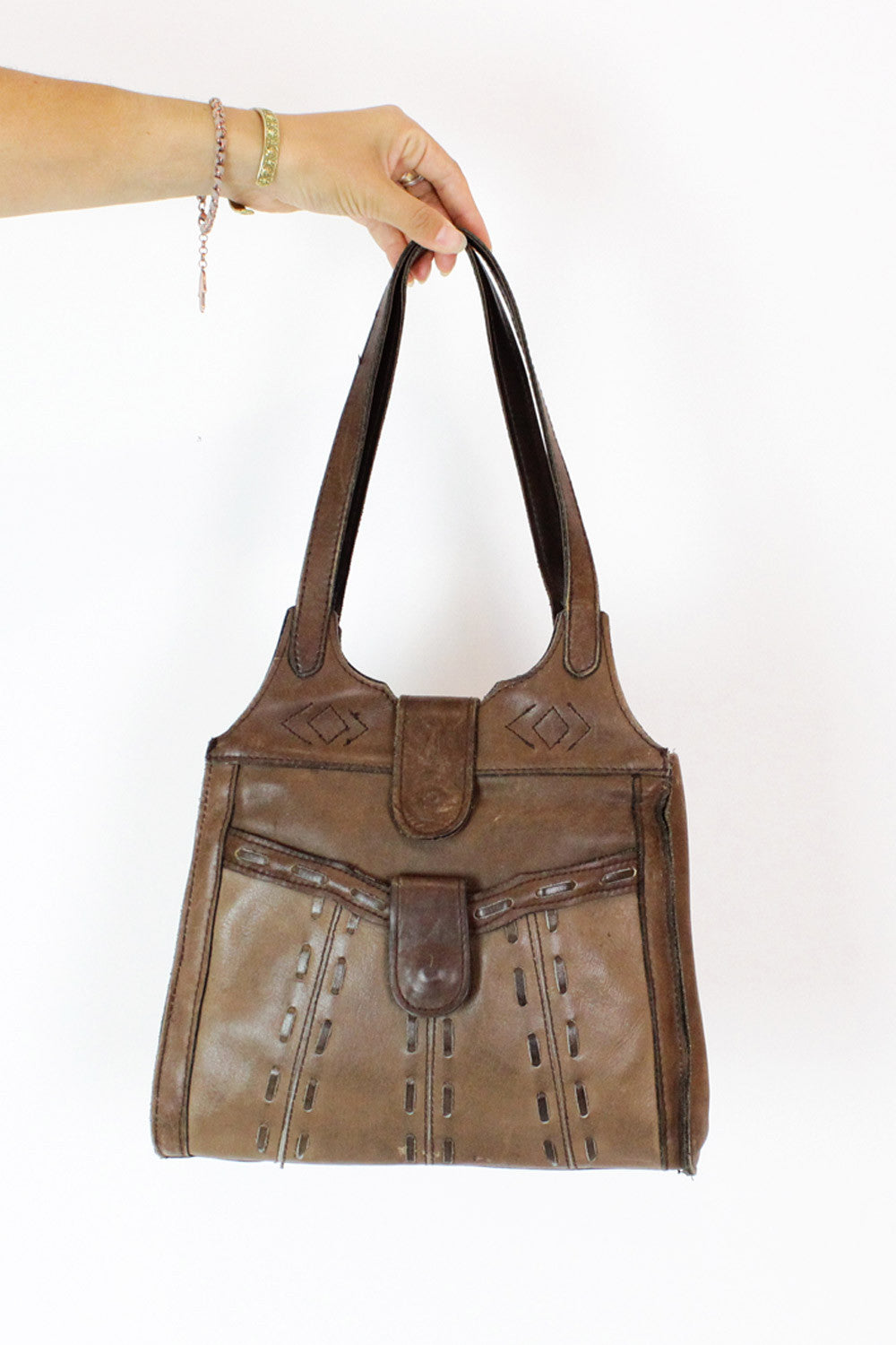 vintage leather tote 