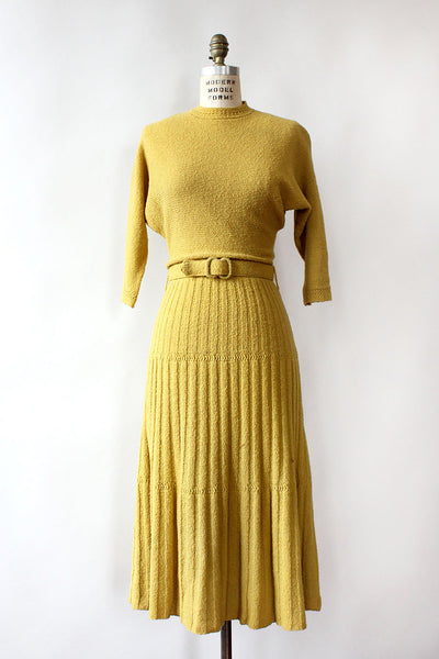 Chartreuse 40s Knit Dress XS-M