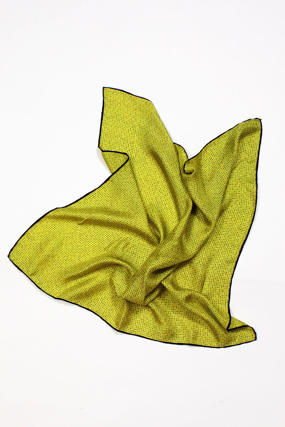 Chartreuse ABC Silk Scarf