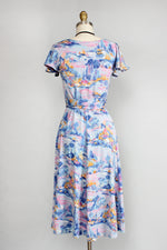 Impressionist Scene 70s Dress XS/S