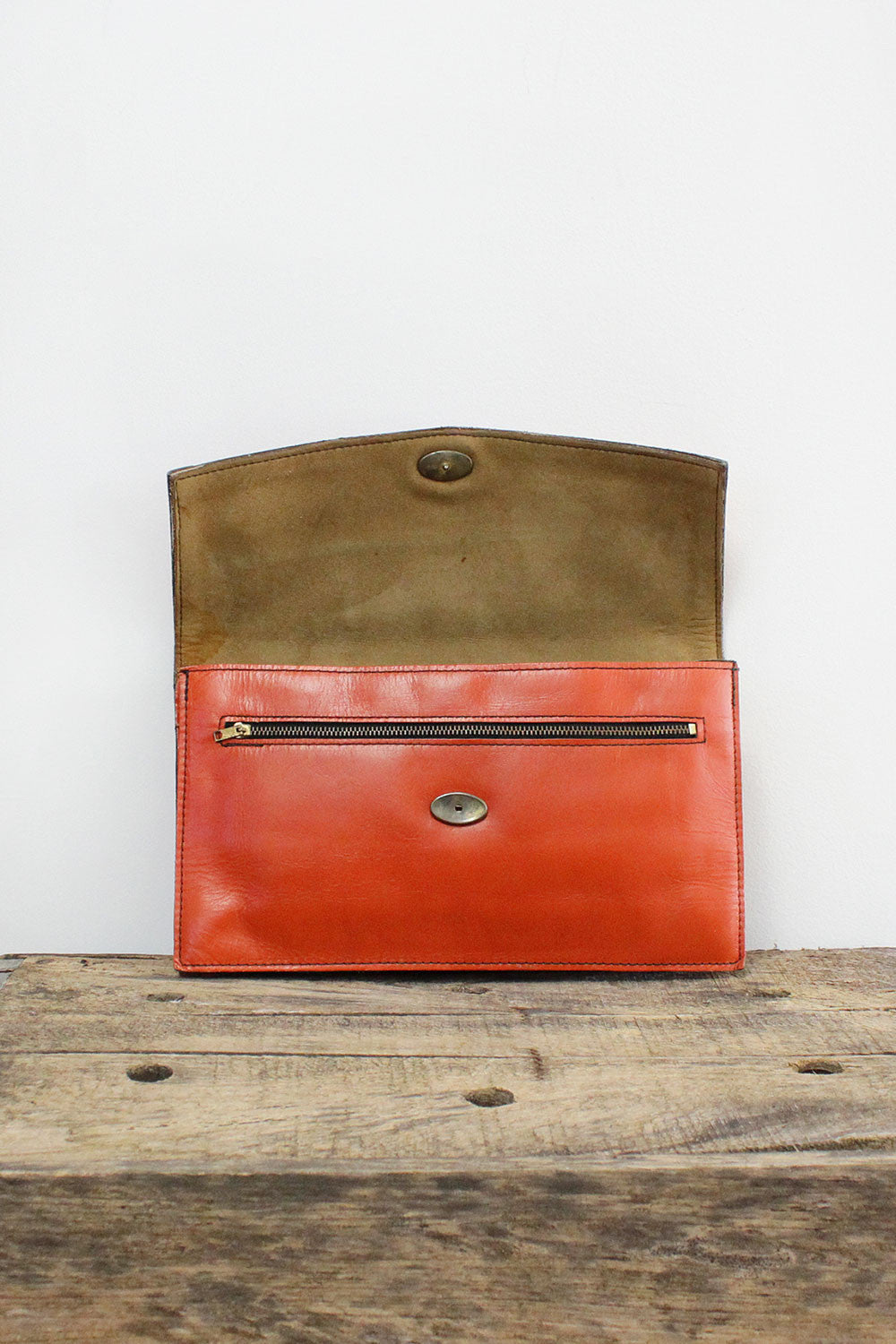 Pumpkin Leather Clutch