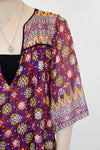 Floral Block Print Indian Gauze Dress