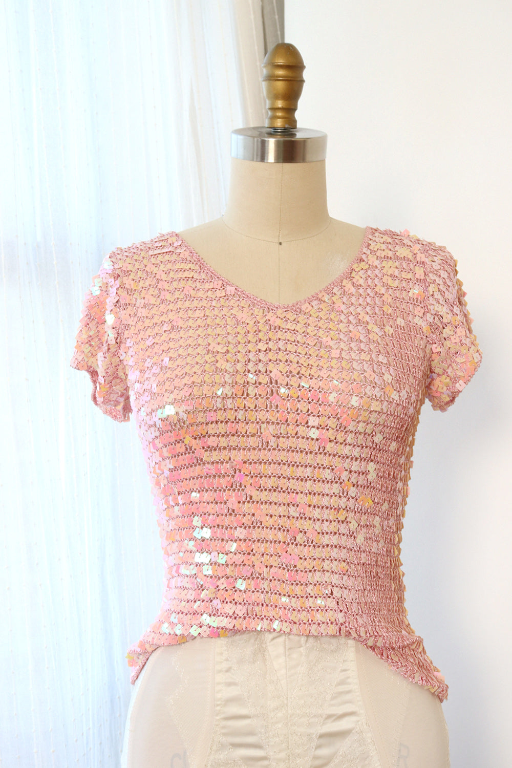 Lily Sequined Crochet Top XS-M