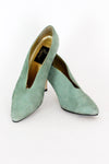 Seafoam Notched Heels 7.5