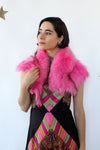 Hot Pink Fox Fur Stole