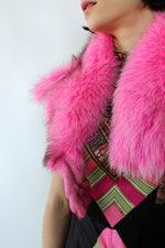 Hot Pink Fox Fur Stole