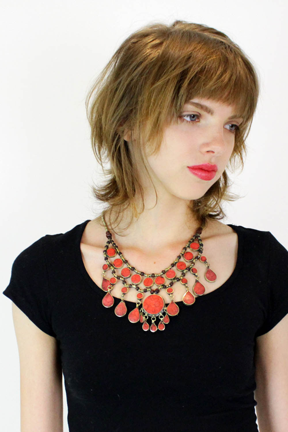 Coral Bib Necklace