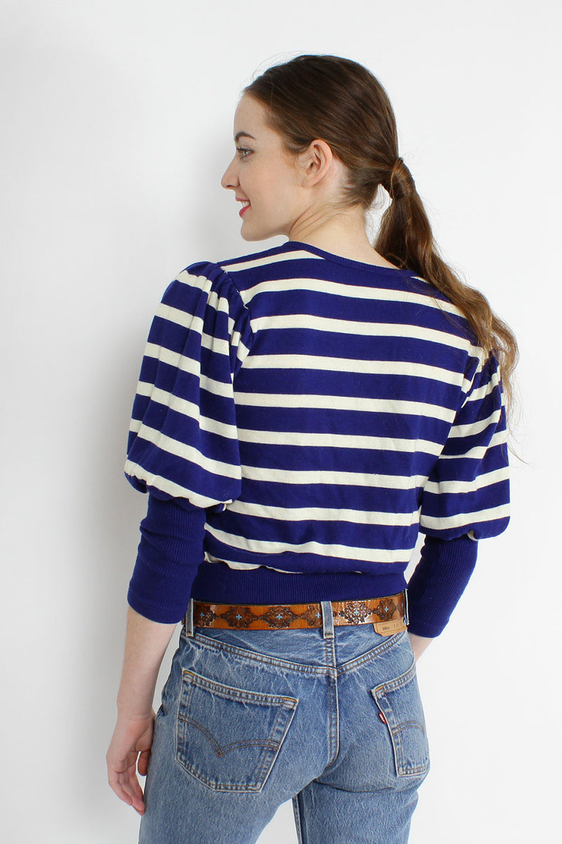 Striped Puff Sweater S/M