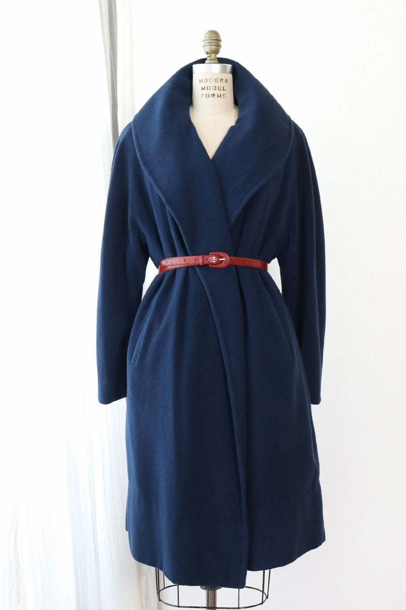 Navy Blue Cashmere Clutch Coat M/L