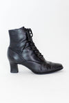 Black Lace Up Heeled Boots 8