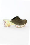 Olive Suede Clogs 8.5