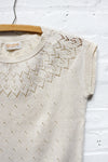 Cream Pointelle Top