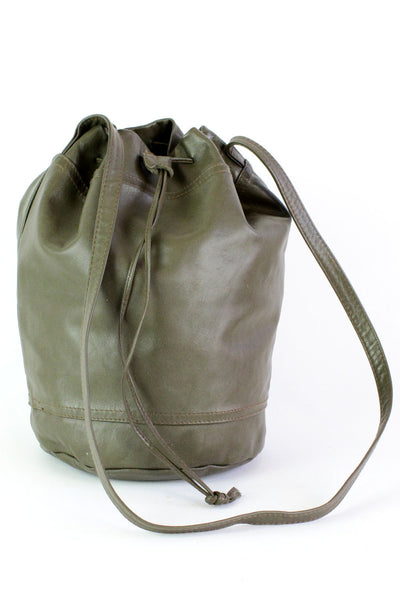 ORCIANI Twist Soft leather small crossbody bucket bag. , color Green