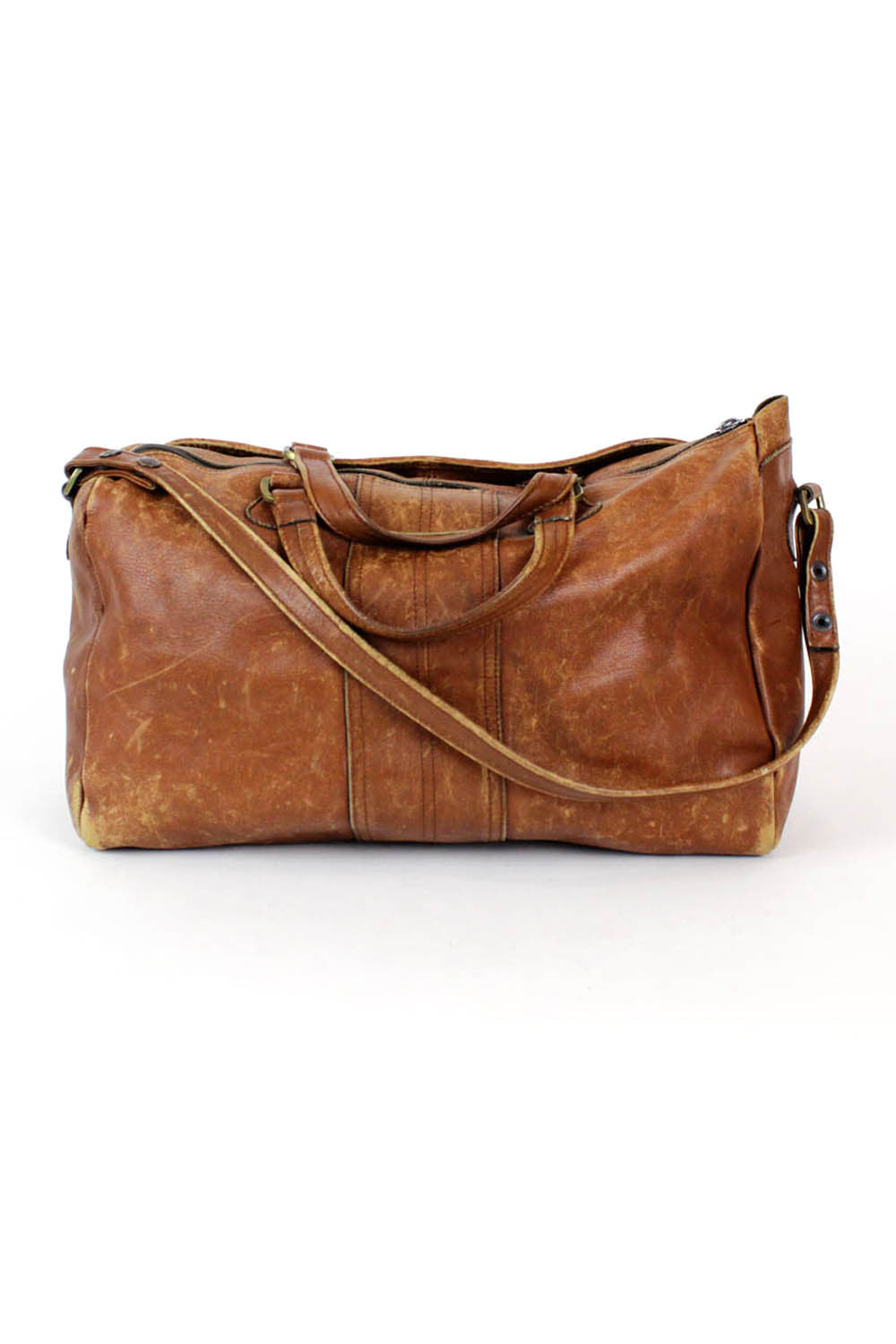 distressed duffel bag