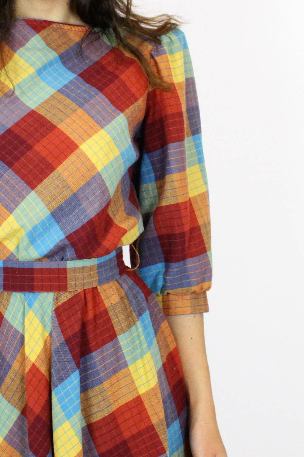 Bright Rainbow Plaid A-Line Dress for Sale by plaidwerx