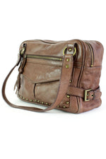 brown leather large handbag