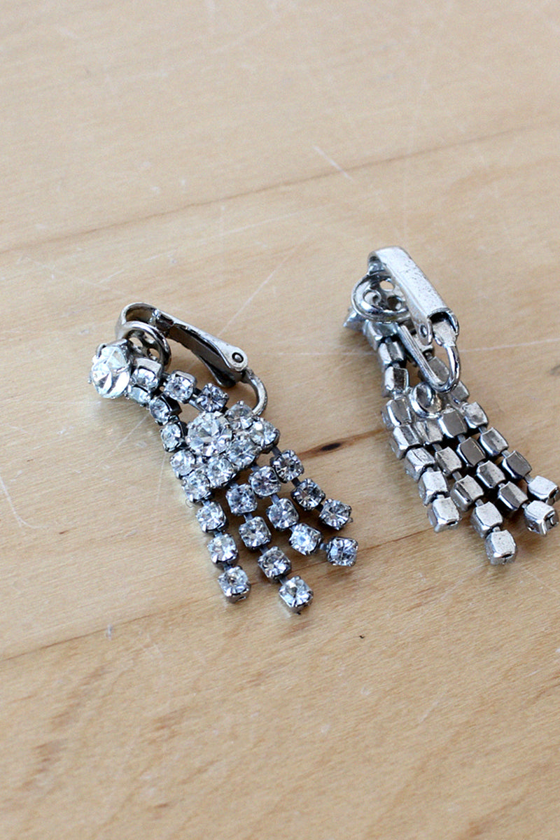 Rhinestone Dangle Clip-ons