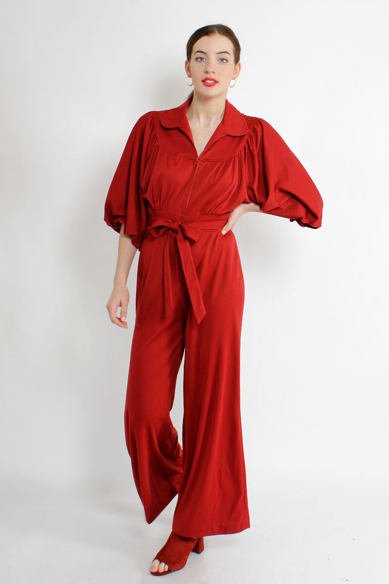 Maroon Bell Jumpsuit S/M