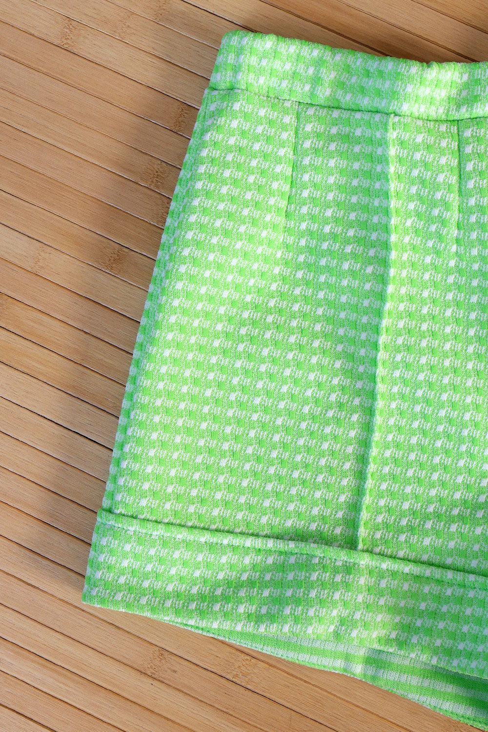 Lime Gingham Short Shorts XS/S