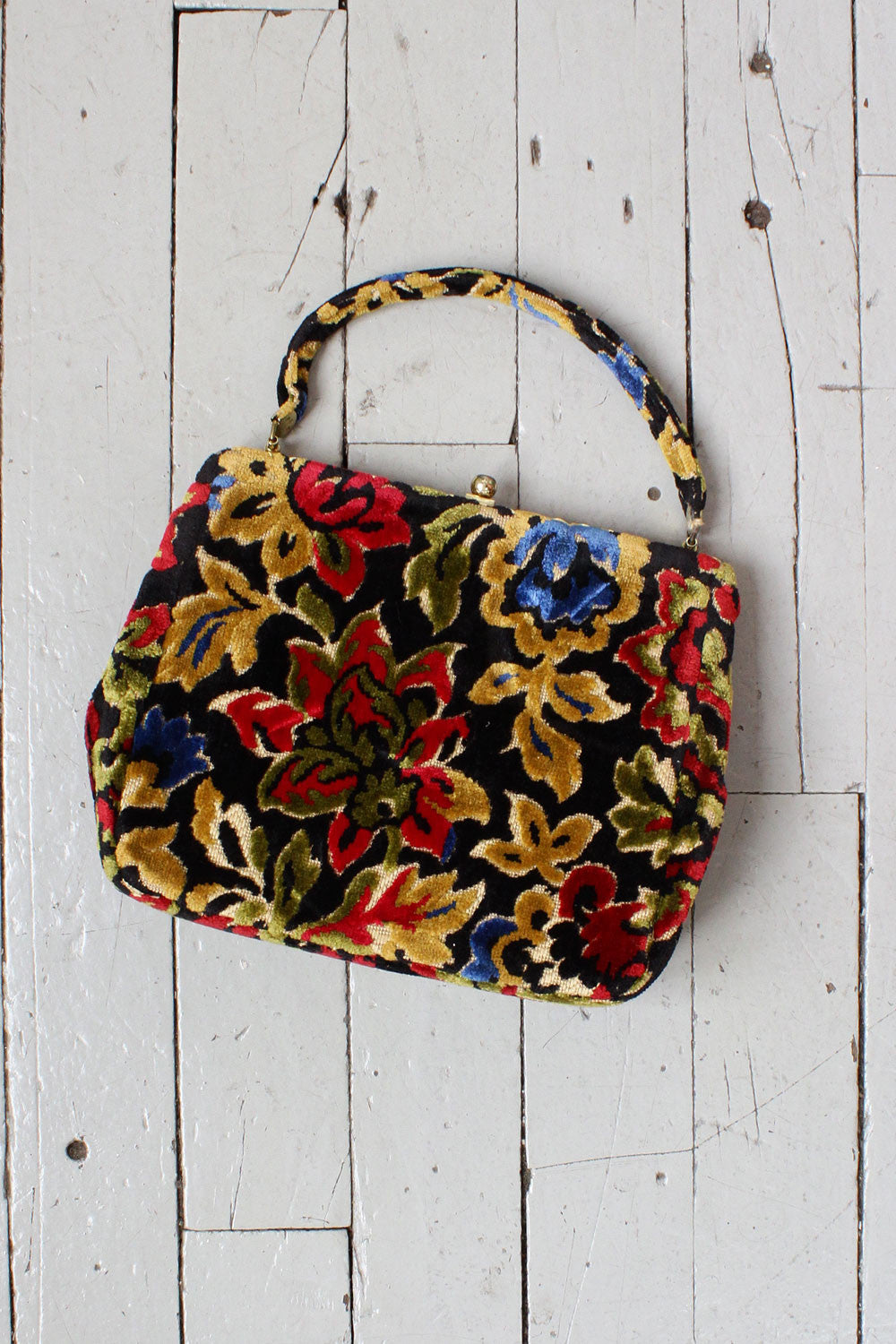 Dark Floral Carpet Bag