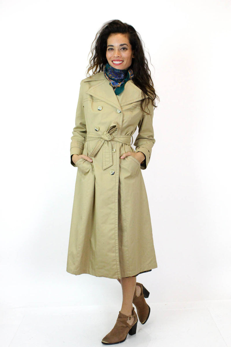 vintage tan trench coat