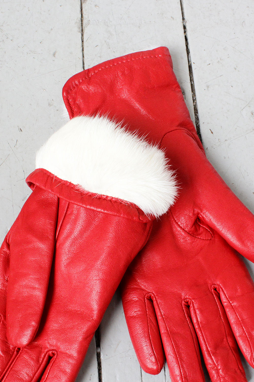 Cherry Red Fur Gloves