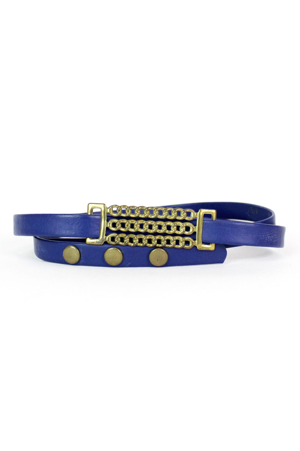 Blue Chain Skinny Belt