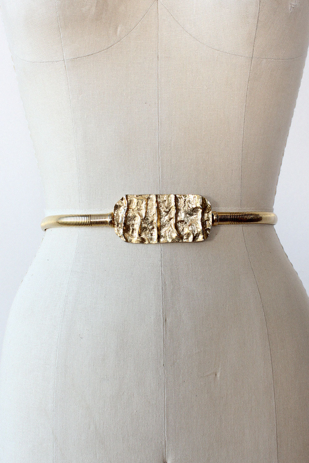 Textural Gold Wash Snake Belt M/L