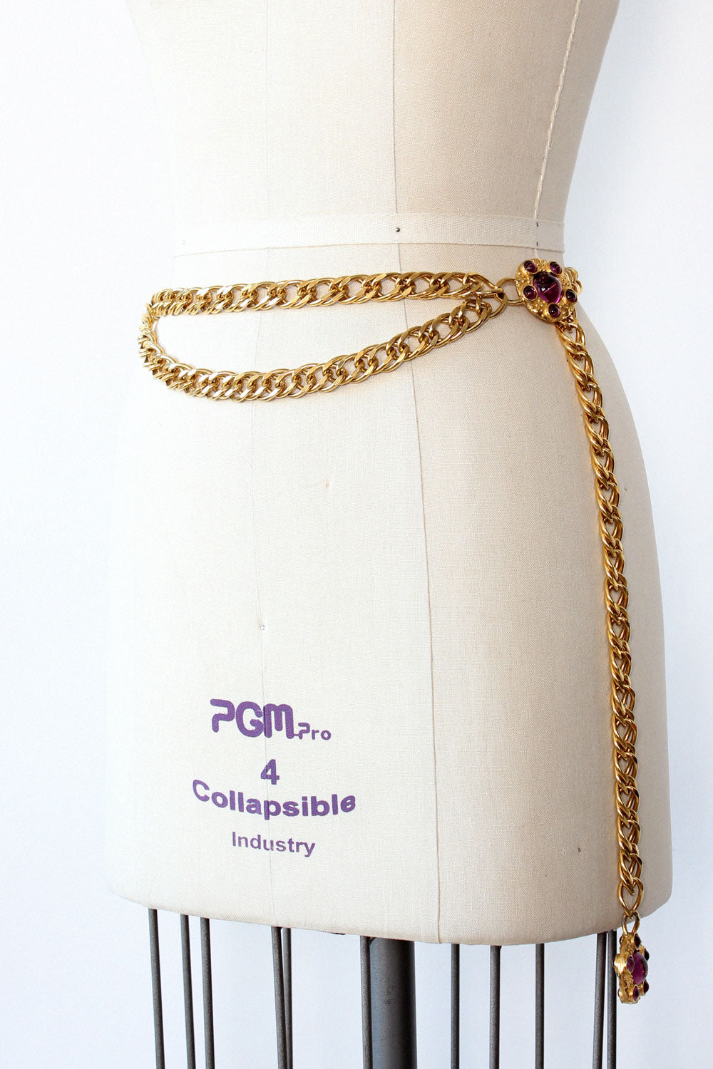 Heavy Golden Gem Chain Belt S-L