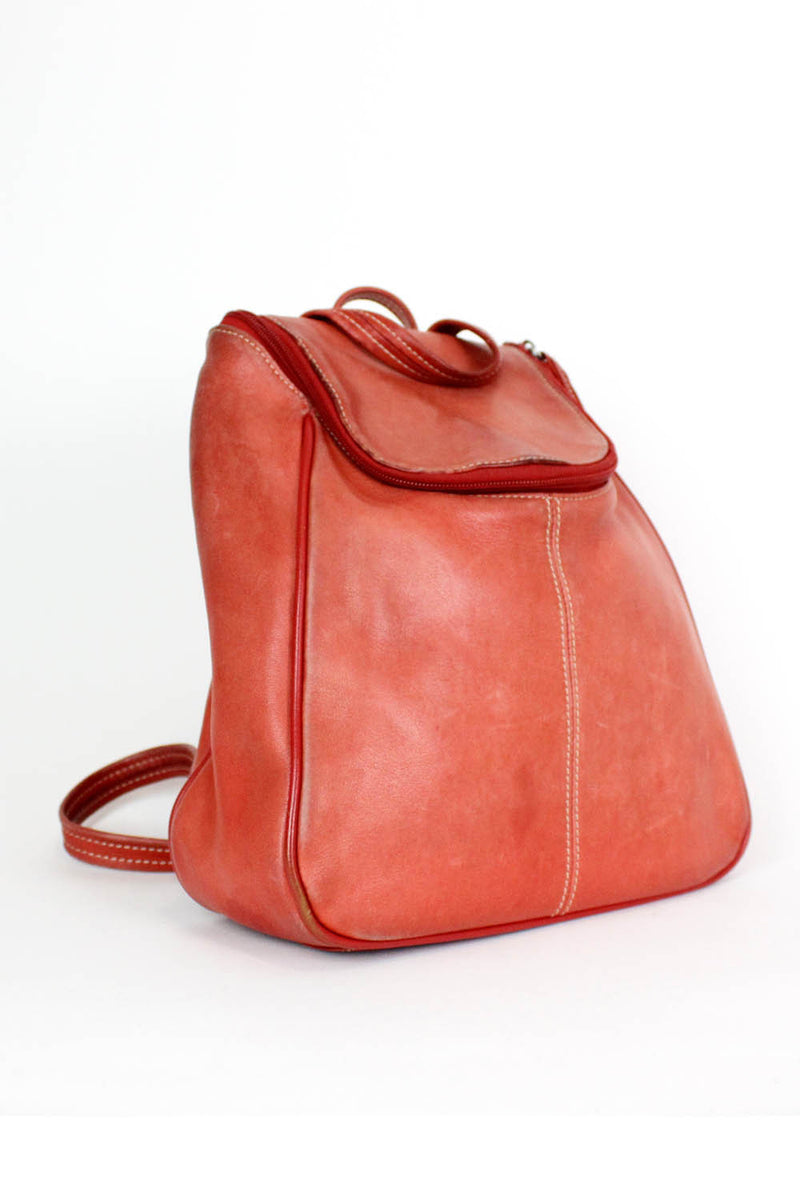 Red Leather Backpack