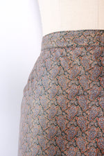 Carlos Falchi Paisley Leather Skirt M