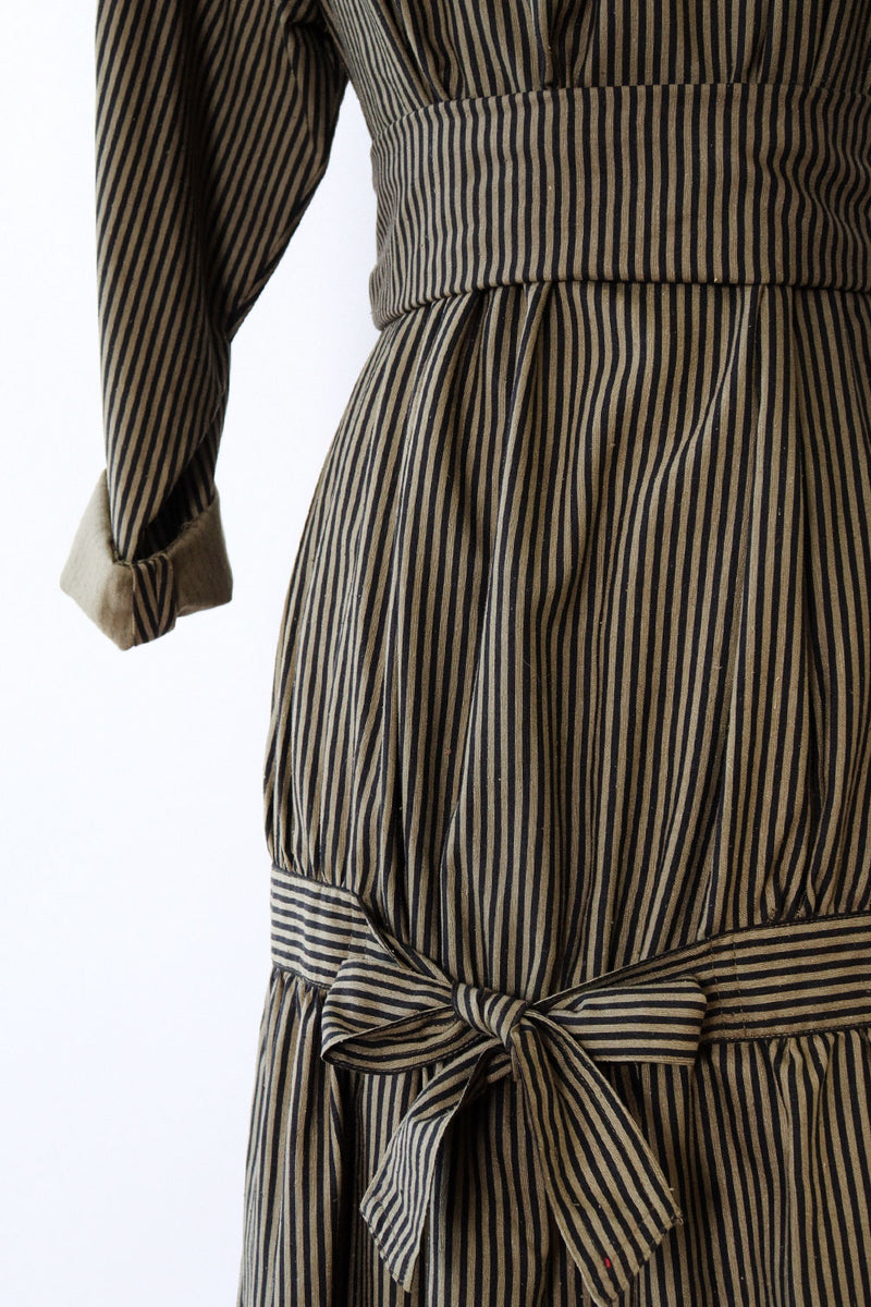 Nicole Miller Striped Raw Silk Shirtdress M